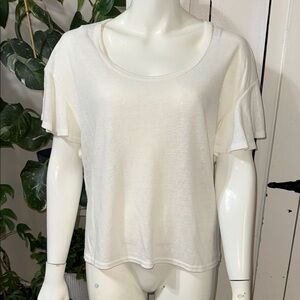 Old Navy Cream Scoop Neck Short Sleeve Top small